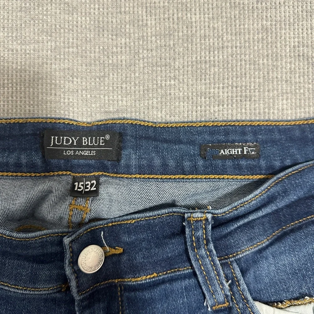 Judy Blue Straight Fit Dark Wash Jeans JB82356DK Blue Denim Womens Size‎ 15/32